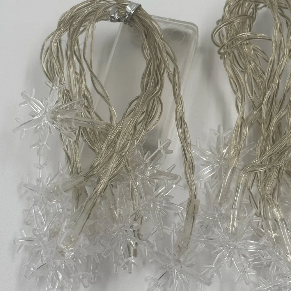 NWT Set of 2 Snowflake LED String Lights | 5ft Each | Clear